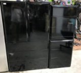 BLACK ARMOIRE & (2) MATCHING NIGHT STANDS