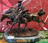 WOUNDED BUNKIE BRONZE BY FREDRIC REMINGTON