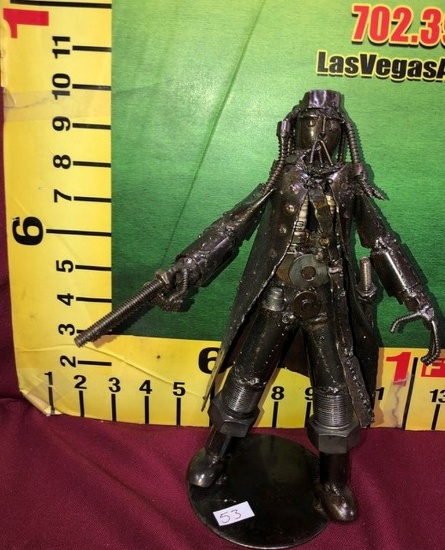 11" JACK SPARROW - PIRATES OF THE CARIBBEAN Hand Made Recycled Scrap Metal Sculpture