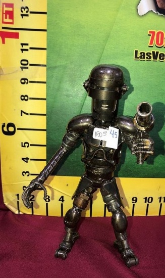 10" ROBOCOP Hand Made Recycled Scrap Metal Sculpture