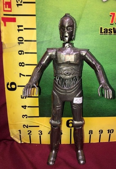 13"DROID C3PO OF STAR WARS Hand Made Recycled Scrap Metal Sculpture