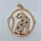 14KT ROSE GOLD EMERALD / DIAMOND PANTHER PENDANT .76CTS DIAMOND .01CTS EMERALD