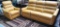 ALL LEATHER YELLOW COUCH & CHAIR FROM WMC