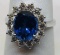 14KT WHITE GOLD 3.50CTS TANZANITE AND 1.00CT DIAMOND RING