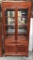 DOUBLE DOOR ROSEWOOD DISPLAY CHINA CABINET WITH STORAGE ON BOTTOM