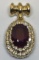 18KT YELLOW GOLD 9.50CTS RUBY AND 2.00CTS DIAMOND PENDANT