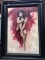 BLACK FRAMED SIGNED ARTWORK LADY IN RED