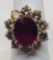 14KT ROSE GOLD 4.19CTS RUBY AND 4.15CTS DIAMOND RING