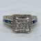 10KT WHITE GOLD 1.85CTS DIAMOND AND .75CTS SAPPHIRE RING