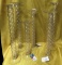 LOT OF 6 ALL GLASS CANDLEHOLDERS