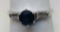 14KT WHITE GOLD 1.25CTS SAPPHIRE AND .40CTS DIAMOND RING