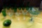 LOT OF MISC. GREEN GLASSWARE & ART GLASS