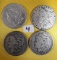 LOT OF (4) SILVER MORGAN'S (LOT 4) - SEE PICTURES FOR YEARS & CONDITIONS