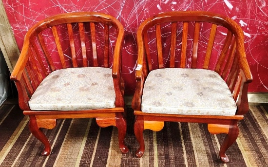 LOT OF (2) ROSEWOOD FRAMED CHAIRS