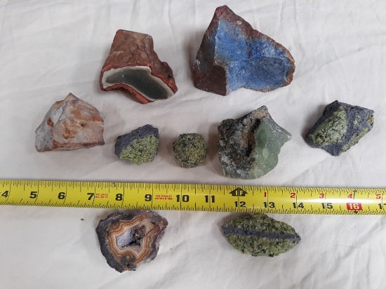LOT OF (9) ASSORTED GEODES - SEE PICTURES