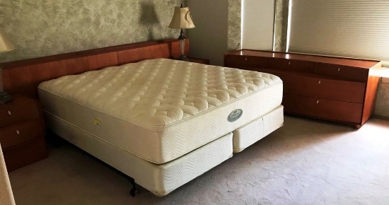 KING SIZE BEDROOM SUITE WITH KING SIZE SIMMONS BEAUTYREST MATTRESS SET