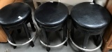 LOT OF (3) ROUND SWIVEL BARSTOOLS - LIKE NEW