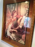 6' TALL GLASS FRAMED RENOIR FRAMED PRINT