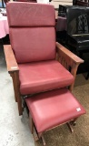 MISSION STYLE GLIDER ROCKER CHAIR & MATCHING OTTOMAN