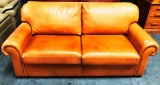 AMERICAN LEATHER QUALITY SLEEPER SOFA  - PHENOMENAL QUALITY - (LIGHTER LEATHER)