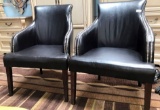 PAIR OF BEAUTIFUL  SET OF CUSTOM MADE DESIGNER BLACK CHAIRS