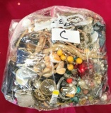 8 POUND BAG OF ASSORTED COSTUME JEWELRY FROM ESTATE (BAG C)