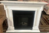 WHITE COLOR FIREPLACE MANTLE W/ HEATER OR JUST FOR DCOR PURPOSE