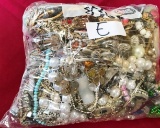 8 POUND BAG OF ASSORTED COSTUME JEWELRY FROM ESTATE (BAG E)