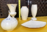 LOT OF (5) LENOX PORCELAIN PIECES - VASES, DISH & CANDY DISH