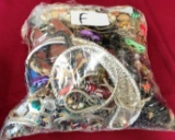 8 POUND BAG OF ASSORTED COSTUME JEWELRY FROM ESTATE (BAG F)