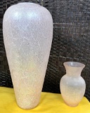 PAIR OF FROSTED GLASS VASES
