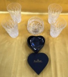 ROSENTHAL HEART & WATERFORD GLASSES