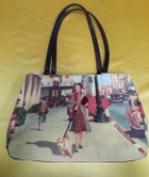 DESIGNER PURSE - LADY WALKING DOG