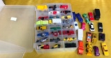 LOT OF COLLECTIBLE VINTAGE DIE CAST CARS IN CARRYING CASE