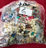 8 POUND BAG OF ASSORTED COSTUME JEWELRY FROM ESTATE (BAG G)