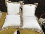 LOT OF (4) NEW TAHARI HOME PILLOWS - HAND MADE IN INDIA FEATHER FILLED