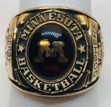 10KT YELLOW GOLD MINNESOTA BASKETBALL COLLEGE RING 16.9GRS