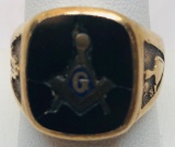 10KT YELLOW GOLD MASONIC RING 11.00 GRS