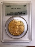 GRADED MS 61 - 1927 AMERICAN DOUBLE EAGLE SAINT GAUDENS 20.00 GOLD COIN (1 OF 2)