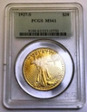 GRADED MS 61 - 1927 AMERICAN DOUBLE EAGLE SAINT GAUDENS 20.00 GOLD COIN (2 OF 2)