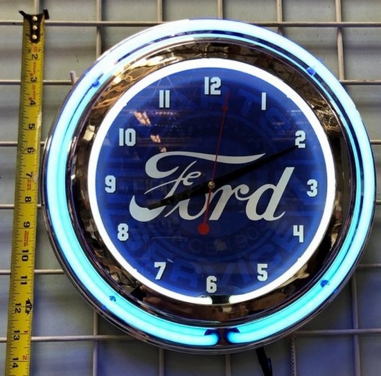 NEW FORD NEON WALL CLOCK