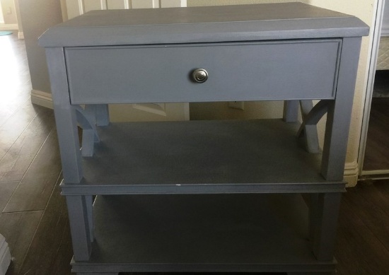 GRAY TABLE W/ DRAWER