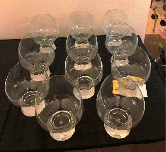 LOT OF GLASS CANDLEHOLDERS