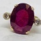 14KT ROSE GOLD 20.63CTS RUBY AND .75CTS DIAMOND RING