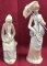 LOT OF TWO PORCELAIN FIGURINES - LADY WITH UMBRELLA & LADY WITH GOOSE