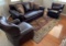 HIGH QUALITY LEATHER 3PC SOFA SET - SOFA & 2 CHAIRS - LIKE NEW CONDITION