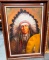 SIGNED FRAMED NATIVE OF AMERICAN CANVAS ARTWORK