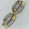 14KT TWO TONE .50CTS DIAMOND EARRINGS