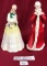 (2) ROYAL DOULTON PORCELAIN FIGURINES  - RED COAT & WHITE/YELLOW DRESS