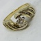 14KT YELLOW GOLD 1.00CTS DIAMOND RING FEATURES .50 CTS CENTER DIAMOND